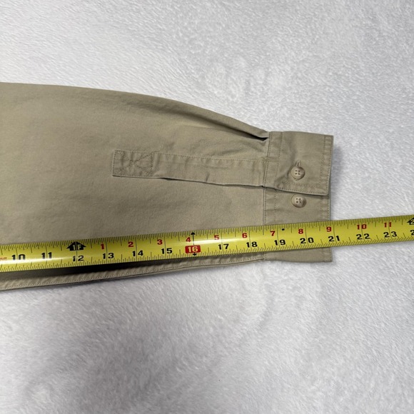 L.L.Bean Shirt Mens Large Tall Khaki 100% Cotton Button Up Long Sleeve Workwear - Picture 9 of 9
